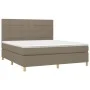 Box spring bed with taupe gray fabric mattress 160x200 cm by vidaXL, Beds and slatted bases - Ref: Foro24-3142349, Price: 586...