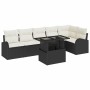 Conjunto de sofá de jardín Manual 7 pcs Negro 100 x 55 x 73 cm