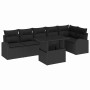 Conjunto de sofá de jardín Manual 7 pcs Negro 100 x 55 x 73 cm