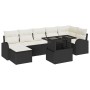 Conjunto de sofá de jardín 8 pcs Negro Poliratán