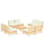 Gartenmöbel 9 Stück Kissen aus cremefarbenem Kiefernholz von vidaXL, Gartensets - Ref: Foro24-3096046, Preis: 647,54 €, Rabat...