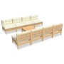 Garden furniture 9 pieces and cushions solid cream pine wood by vidaXL, Garden sets - Ref: Foro24-3096142, Price: 701,55 €, D...