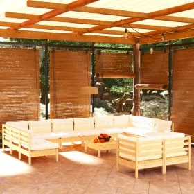 Gartenmöbel 13 Stück Kissen aus cremefarbenem Kiefernholz von vidaXL, Gartensets - Ref: Foro24-3097277, Preis: 930,95 €, Raba...
