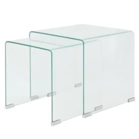 Set aus zwei stapelbaren Couchtischen aus klarem Hartglas von vidaXL, Couchtisch - Ref: Foro24-244191, Preis: 156,94 €, Rabat...