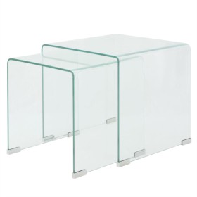 Set of two stackable clear tempered glass coffee tables by vidaXL, Coffee table - Ref: Foro24-244191, Price: 159,72 €, Discou...