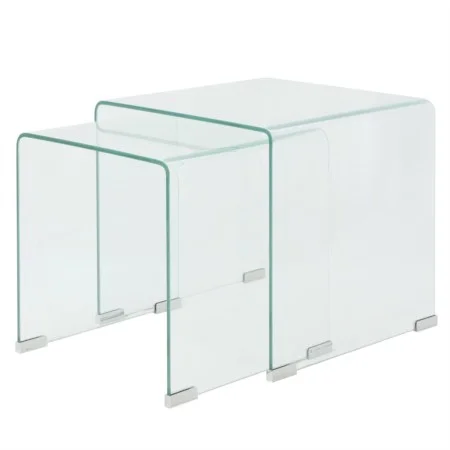 Set of two stackable clear tempered glass coffee tables by vidaXL, Coffee table - Ref: Foro24-244191, Price: 156,94 €, Discou...