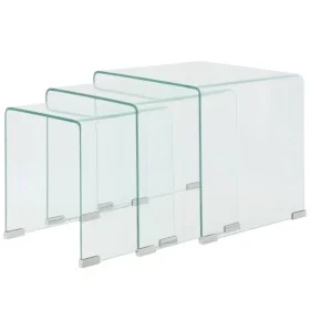 Set aus drei stapelbaren Couchtischen aus klarem Hartglas von vidaXL, Couchtisch - Ref: Foro24-244190, Preis: 198,90 €, Rabat...