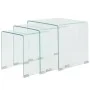 Set of three stackable clear tempered glass coffee tables by vidaXL, Coffee table - Ref: Foro24-244190, Price: 198,90 €, Disc...