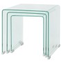 Set aus drei stapelbaren Couchtischen aus klarem Hartglas von vidaXL, Couchtisch - Ref: Foro24-244190, Preis: 190,54 €, Rabat...