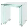 Set of three stackable clear tempered glass coffee tables by vidaXL, Coffee table - Ref: Foro24-244190, Price: 198,90 €, Disc...