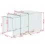 Set aus drei stapelbaren Couchtischen aus klarem Hartglas von vidaXL, Couchtisch - Ref: Foro24-244190, Preis: 190,54 €, Rabat...