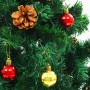 Árbol de Navidad artificial con bolas y luces LED verde 210 cm