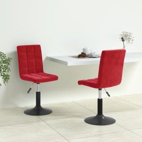 Sillas de comedor giratorias 2 uds terciopelo rojo vino tinto Sillas de comedor giratorias 2 uds terciopelo rojo vino tinto