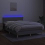 Box spring bed mattress and LED lights light gray fabric 140x190 cm by vidaXL, Beds and slatted bases - Ref: Foro24-3133549, ...