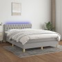 Cama box spring colchón y luces LED tela gris claro 140x190 cm de vidaXL, Camas y somieres - Ref: Foro24-3133949, Precio: 469...