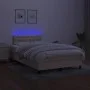 Box spring bed with mattress and LED cream fabric 120x200 cm by vidaXL, Beds and slatted bases - Ref: Foro24-3133386, Price: ...