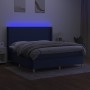 Cama box spring colchón y luces LED tela azul 160x200 cm de vidaXL, Camas y somieres - Ref: Foro24-3138731, Precio: 586,75 €,...