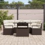 Conjunto de sofá de jardín 7 pcs Marrón Poliratán