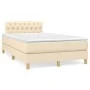 Box spring bed with cream fabric mattress 120x200 cm by vidaXL, Beds and slatted bases - Ref: Foro24-3140846, Price: 378,54 €...