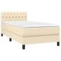 Box spring bed with cream fabric mattress 100x200 cm by vidaXL, Beds and slatted bases - Ref: Foro24-3140278, Price: 296,35 €...