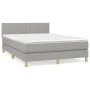 Box spring bed with light gray fabric mattress 140x190 cm by vidaXL, Beds and slatted bases - Ref: Foro24-3140449, Price: 462...