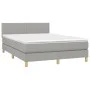 Box spring bed with light gray fabric mattress 140x190 cm by vidaXL, Beds and slatted bases - Ref: Foro24-3140449, Price: 462...