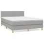 Box spring bed with light gray fabric mattress 140x190 cm by vidaXL, Beds and slatted bases - Ref: Foro24-3140529, Price: 443...