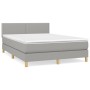 Boxspringbett mit hellgrauer Stoffmatratze 140x190 cm von vidaXL, Betten und Lattenroste - Ref: Foro24-3140529, Preis: 452,19...