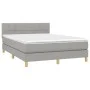 Box spring bed with light gray fabric mattress 140x190 cm by vidaXL, Beds and slatted bases - Ref: Foro24-3140609, Price: 463...