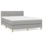 Box spring bed with light gray fabric mattress 140x190 cm by vidaXL, Beds and slatted bases - Ref: Foro24-3140689, Price: 464...