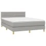 Box spring bed with light gray fabric mattress 140x190 cm by vidaXL, Beds and slatted bases - Ref: Foro24-3140689, Price: 464...