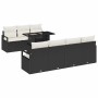 Conjunto de sofá de jardín 8 pcs Negro Poliratán