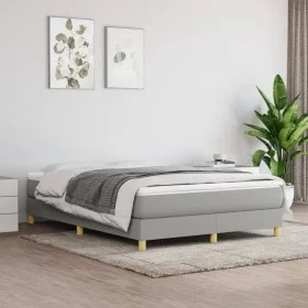 Box spring bed with light gray fabric mattress 140x190 cm by vidaXL, Beds and slatted bases - Ref: Foro24-3144167, Price: 410...