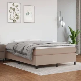 Cama box spring con colchón cuero sintético capuchino 140x200cm de vidaXL, Camas y somieres - Ref: Foro24-3144613, Precio: 39...