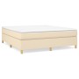 Box spring bed with cream fabric mattress 160x200 cm by vidaXL, Beds and slatted bases - Ref: Foro24-3144535, Price: 489,05 €...
