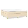 Box spring bed with cream fabric mattress 160x200 cm by vidaXL, Beds and slatted bases - Ref: Foro24-3144535, Price: 477,47 €...
