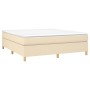 Box spring bed with cream fabric mattress 160x200 cm by vidaXL, Beds and slatted bases - Ref: Foro24-3144535, Price: 489,05 €...