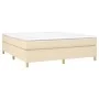 Box spring bed with cream fabric mattress 160x200 cm by vidaXL, Beds and slatted bases - Ref: Foro24-3144535, Price: 477,47 €...