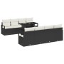 Conjunto de sofá de jardín 9 pcs Negro Poliratán