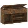 Schuhbank aus geräuchertem Eichensperrholz, 80 x 30 x 45 cm von vidaXL, Schuhregale und Schuhorganisatoren - Ref: Foro24-8160...