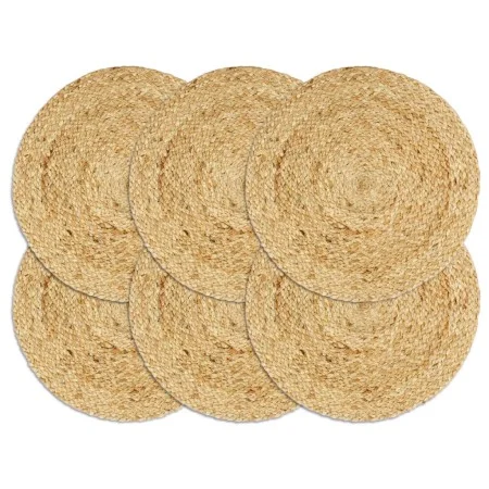 Round individual placemats, set of 6, made of plain natural jute, 38 cm. by vidaXL, Placemats - Ref: Foro24-133835, Price: 29...