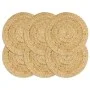 Round individual placemats, set of 6, made of plain natural jute, 38 cm. by vidaXL, Placemats - Ref: Foro24-133835, Price: 29...