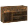 Schuhbank aus geräuchertem Eichensperrholz, 80 x 30 x 45 cm von vidaXL, Schuhregale und Schuhorganisatoren - Ref: Foro24-8160...