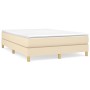 Cream fabric bed frame 140x190 cm by vidaXL, Beds and slatted bases - Ref: Foro24-3120611, Price: 102,51 €, Discount: %