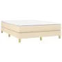 Cream fabric bed frame 140x190 cm by vidaXL, Beds and slatted bases - Ref: Foro24-3120611, Price: 100,85 €, Discount: %