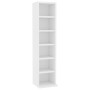 Plywood white CD shelf 21x20x88 cm by vidaXL, CD and DVD storage - Ref: Foro24-800351, Price: 31,21 €, Discount: %