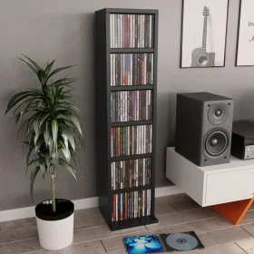Black plywood CD shelf 21x20x88 cm by vidaXL, CD and DVD storage - Ref: Foro24-800352, Price: 34,04 €, Discount: %