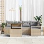 Conjunto de sofá de jardín 6 pcs Beige Poliratán