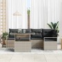 Conjunto de sofá de jardín 6 pcs Gris Claro Poliratán