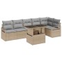 Conjunto de sofá de jardín 7 pcs Beige Poliratán